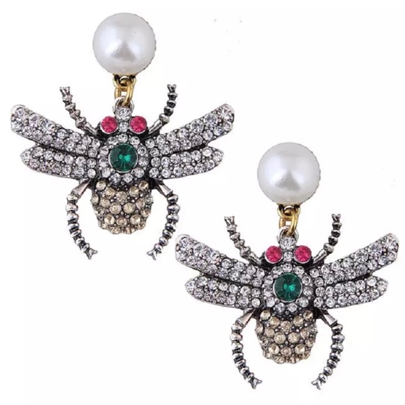 Jewelry - {$firm} {last pair} Jeweled Statement Fly Earrings